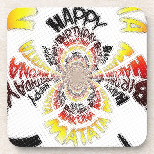 Verjaardag Kaleidoscope Art Print Bier Onderzetter (Voorkant)