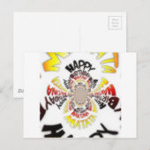 Verjaardag Kaleidoscope Art Print Briefkaart (Voorkant / Achterkant)