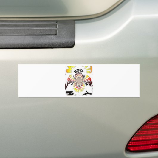 Verjaardag Kaleidoscope Art Print Bumpersticker (Op auto)