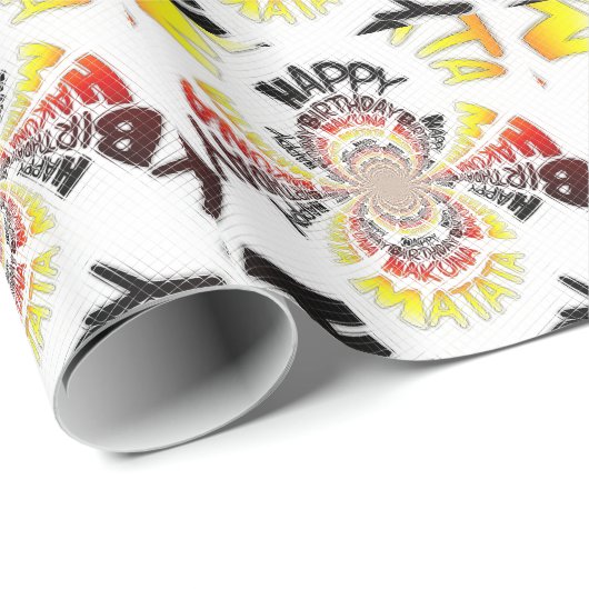 Verjaardag Kaleidoscope Art Print Cadeaupapier (Rol Hoek)