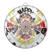 Verjaardag Kaleidoscope Art Print Dartbord (Voorkant)