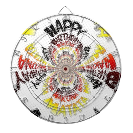 Verjaardag Kaleidoscope Art Print Dartbord (Voorkant)