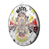 Verjaardag Kaleidoscope Art Print Dartbord (Voorkant Rechts)