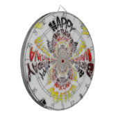 Verjaardag Kaleidoscope Art Print Dartbord (Voorkant Links)