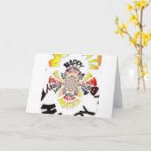 Verjaardag Kaleidoscope Art Print Kaart (Gele Bloem)