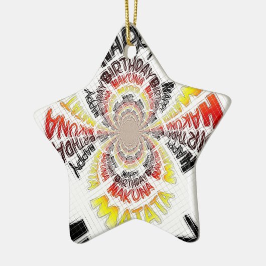 Verjaardag Kaleidoscope Art Print Keramisch Ornament (Links)