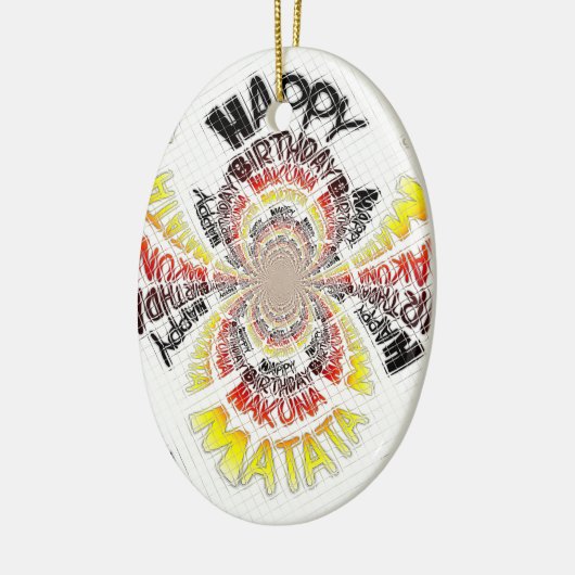 Verjaardag Kaleidoscope Art Print Keramisch Ornament (Links)