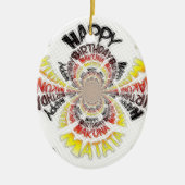 Verjaardag Kaleidoscope Art Print Keramisch Ornament (Voorkant)