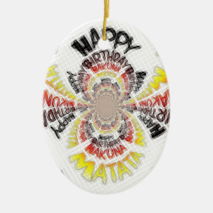 Verjaardag Kaleidoscope Art Print Keramisch Ornament