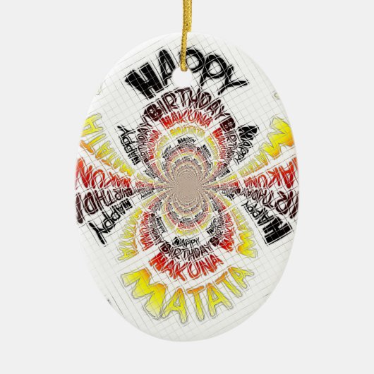 Verjaardag Kaleidoscope Art Print Keramisch Ornament (Voorkant)
