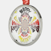 Verjaardag Kaleidoscope Art Print Metalen Ornament (Links)