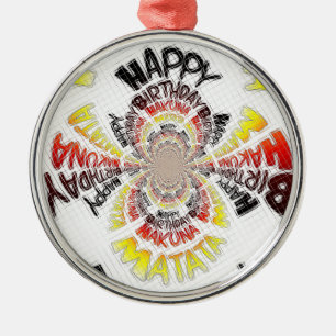 Verjaardag Kaleidoscope Art Print Metalen Ornament