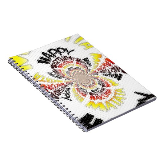 Verjaardag Kaleidoscope Art Print Notitieboek (Rechterzijde)