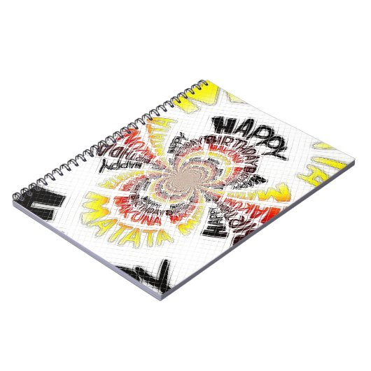 Verjaardag Kaleidoscope Art Print Notitieboek (Linkerzijde)