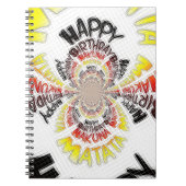 Verjaardag Kaleidoscope Art Print Notitieboek (Voorkant)