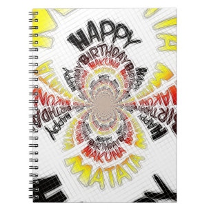 Verjaardag Kaleidoscope Art Print Notitieboek