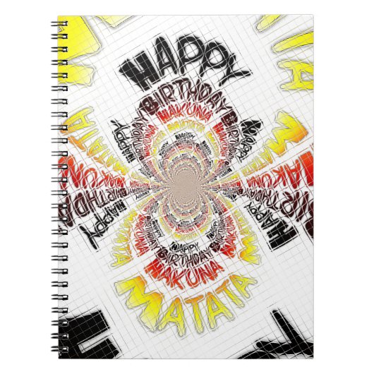 Verjaardag Kaleidoscope Art Print Notitieboek (Voorkant)