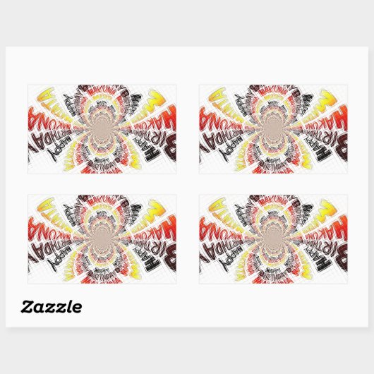 Verjaardag Kaleidoscope Art Print Rechthoekige Sticker (Vel)