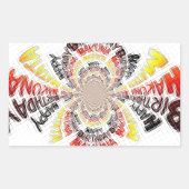 Verjaardag Kaleidoscope Art Print Rechthoekige Sticker (Voorkant)