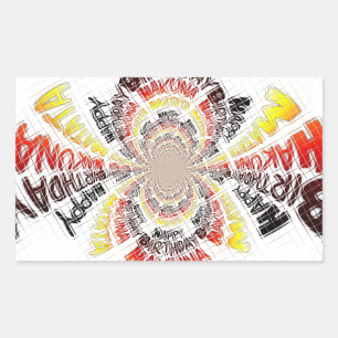 Verjaardag Kaleidoscope Art Print Rechthoekige Sticker
