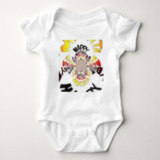 Verjaardag Kaleidoscope Art Print Romper (Voorkant)