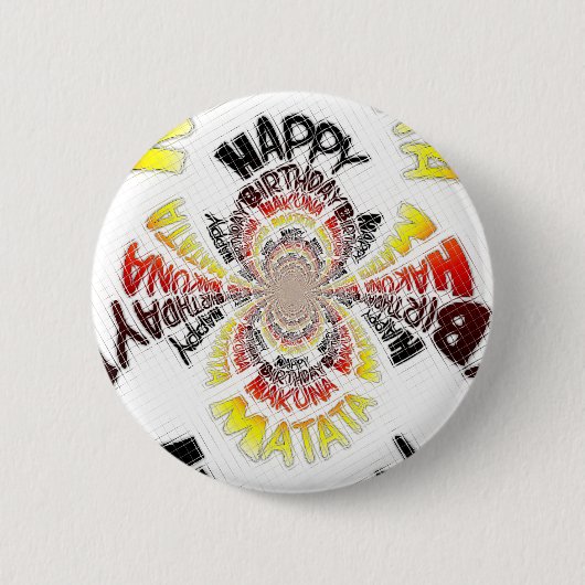 Verjaardag Kaleidoscope Art Print Ronde Button 5,7 Cm (Voorkant)