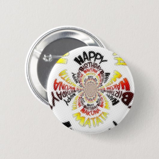 Verjaardag Kaleidoscope Art Print Ronde Button 5,7 Cm (Voorkant /achterkant)