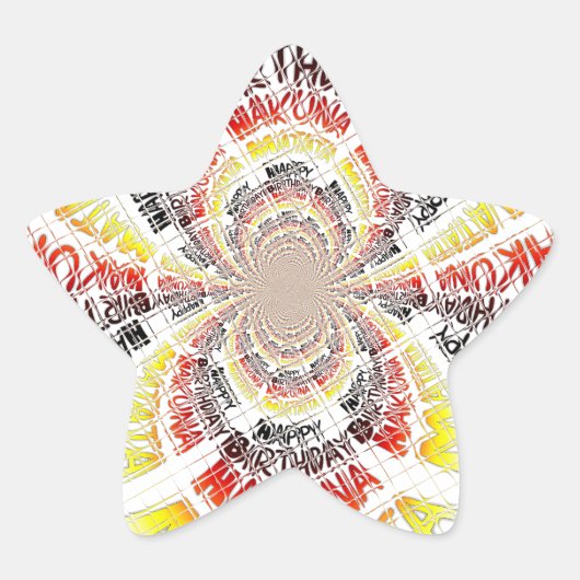 Verjaardag Kaleidoscope Art Print Ster Sticker (Voorkant)