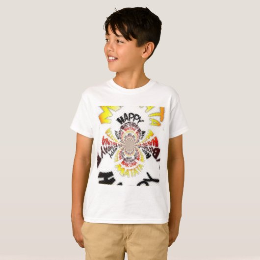 Verjaardag Kaleidoscope Art Print T-shirt (Voorkant volledig)