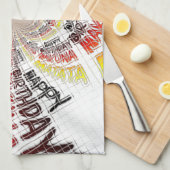 Verjaardag Kaleidoscope Art Print Theedoek (Quarter Fold)