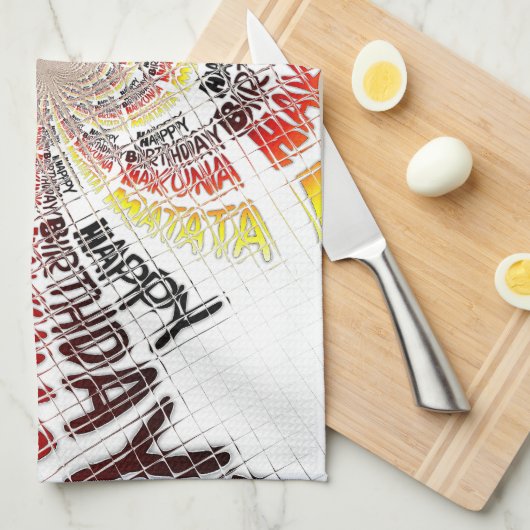 Verjaardag Kaleidoscope Art Print Theedoek (Quarter Fold)