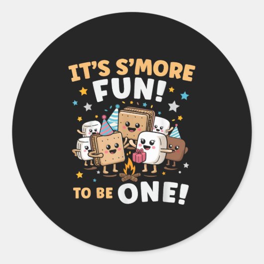 Verjaardag kampvuur marshmallow zijn meer leuke we ronde sticker (Voorkant)