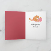 Verjaardag kat breien in oude stoel kaart (Binnen)