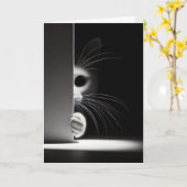 Verjaardag Kat Die Zich In Schaduwen Verbergt Kaart (Gele Bloem)