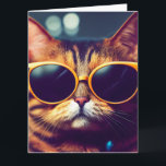 VERJAARDAG KAT dragen ZONNEBRIL WENSKAART Kaart<br><div class="desc">NAAR EEN ECHTE COOLE KAART VOOR KATTENVERJAARDAGEN</div>
