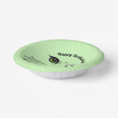 Verjaardag Kat Gezicht in Zwart Groene Ogen Whiske Papieren Kommen (Gebogen)