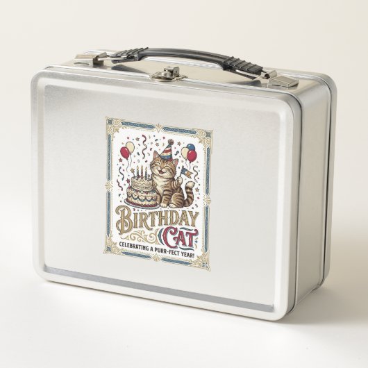 Verjaardag Kat Kat Verjaardag Leeftijd Vintage Vec (Voorkant)