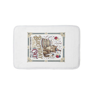 Verjaardag Kat Kat Verjaardag Leeftijd Vintage Vec Badmat
