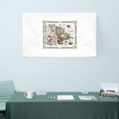 Verjaardag Kat Kat Verjaardag Leeftijd Vintage Vec Spandoek (Beurs)