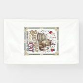 Verjaardag Kat Kat Verjaardag Leeftijd Vintage Vec Spandoek (Horizontaal)
