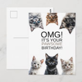 Verjaardag Kat Lady | OMG! Het is je verjaardag Gr Briefkaart (Voorkant / Achterkant)