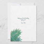 Verjaardag kat met feestmuts en ballon kaart (Achterkant)