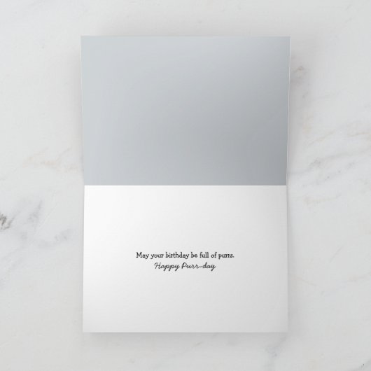 Verjaardag Kat met Frosty Window Heart Kaart (Binnen)