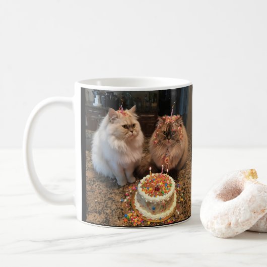 Verjaardag Kat Mok Laten we vieren met een Schatti (Met donut)
