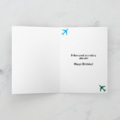 Verjaardag Kat Piloot Aviator Cool Grappig Luchtva Kaart (Binnen)