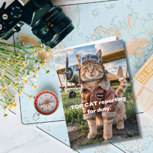 Verjaardag Kat Piloot Foto & Vliegtuig Grappige Lu Kaart
