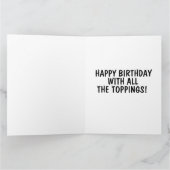 VERJAARDAG KAT PIZZA LEVERING WENSKAART KAART (Binnen)