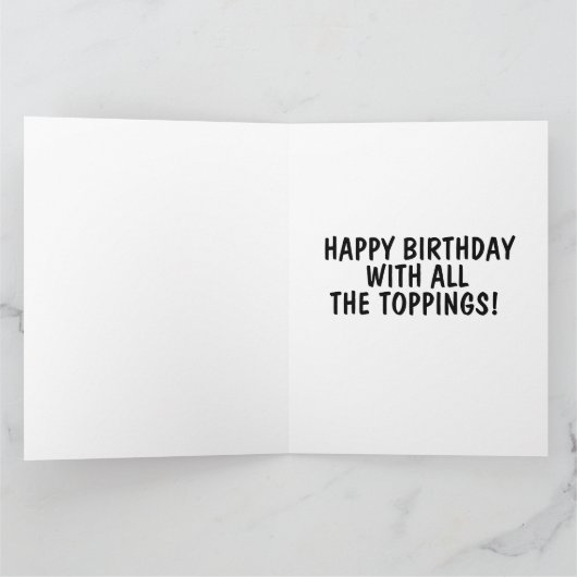 VERJAARDAG KAT PIZZA LEVERING WENSKAART KAART (Binnen)