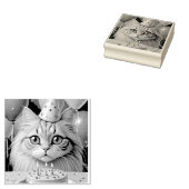 VERJAARDAG KAT RUBBER STEMPEL (Gestempeld)