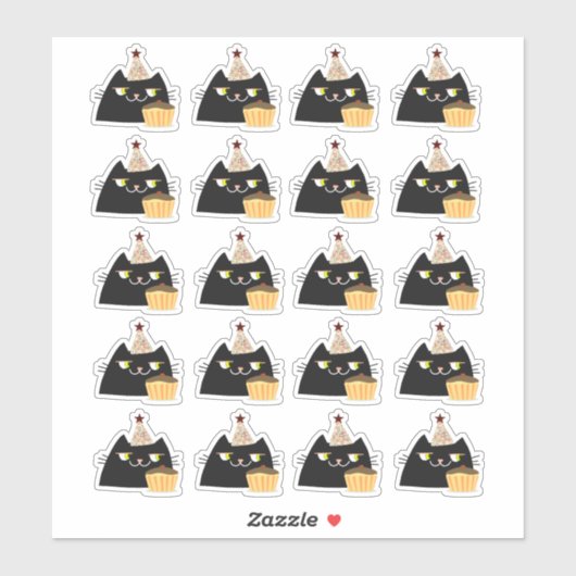 Verjaardag Kat Sticker Vel 20 Grappig Feestje (Vel)